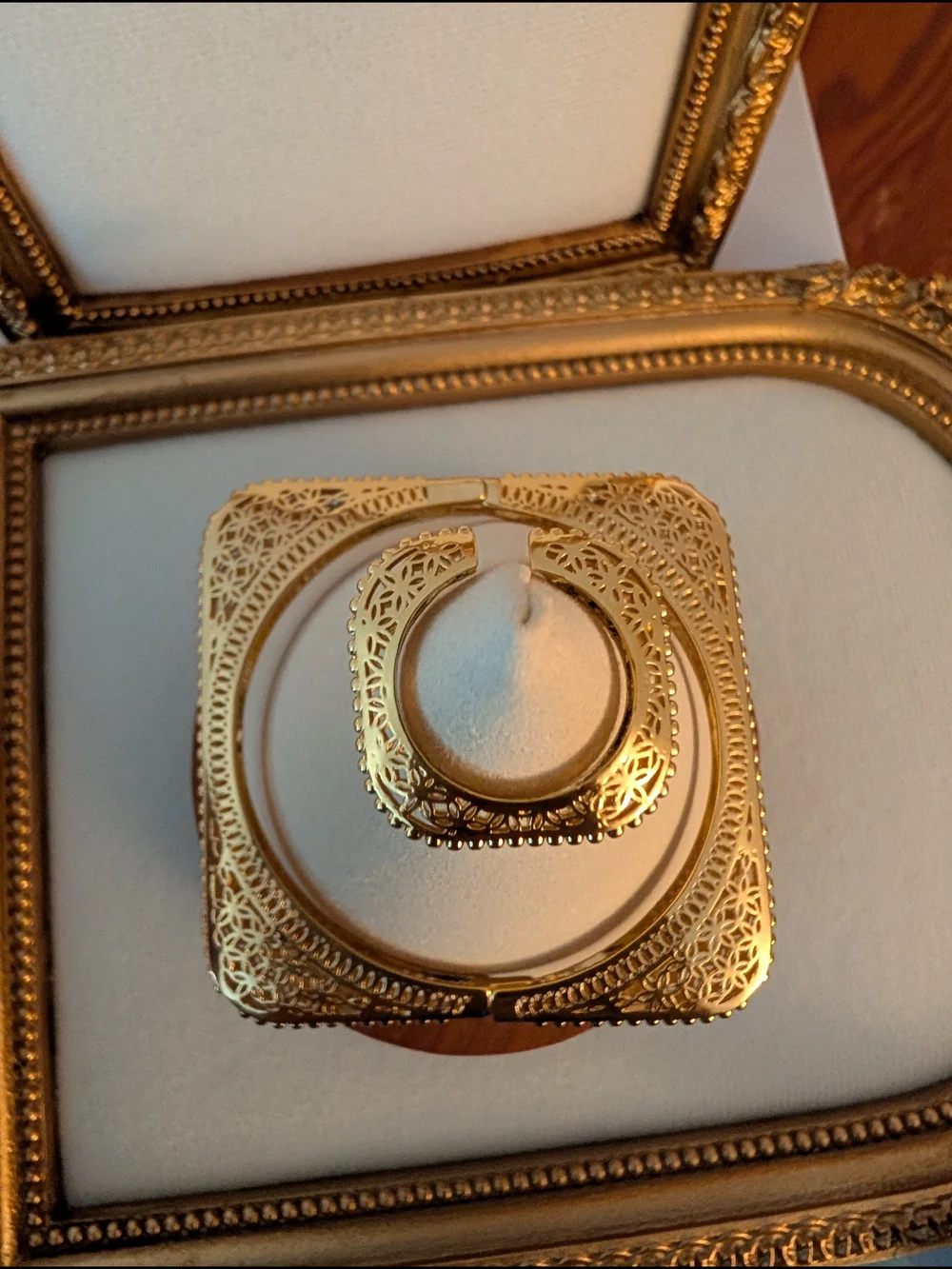 Gold Filigree Bracelet and Ring Size 7.5 - Picture 1 of 14